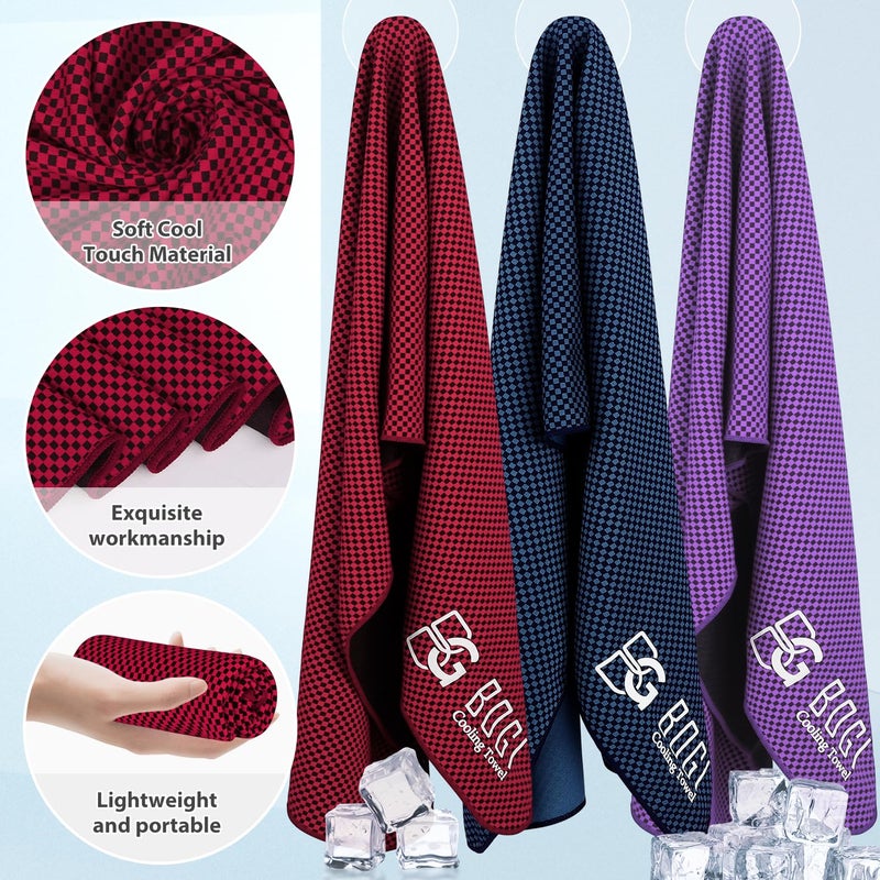 BOGI Cooling Towel, Cooling Towels for Neck and Face-40"x12"-Ice Towel for Instant Cooling, Soft Breathable Chilly Towel, Stay Cool for Yoga, Sport, Gym, Workout, Camping & More Activities (Red) - Image 3